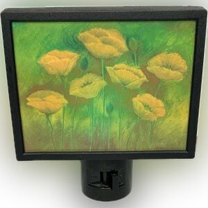 Vintage Night Light Designs Poppies Floral Night Light Lightbulb Included-WORKS